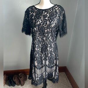 Beautiful black lace/white slip dress ✨